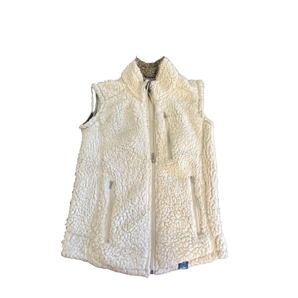 Properly Tied Women’s Sz xs The Kensington Collection Sherpa beige Vest Zip Up